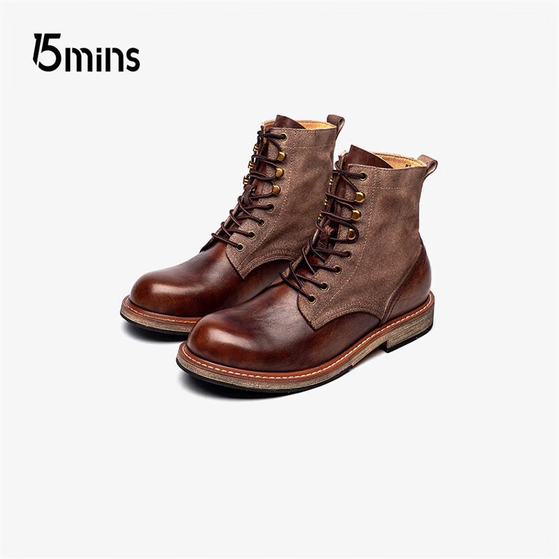 15MINS Men's Vintage Martin Work Boots E1302
