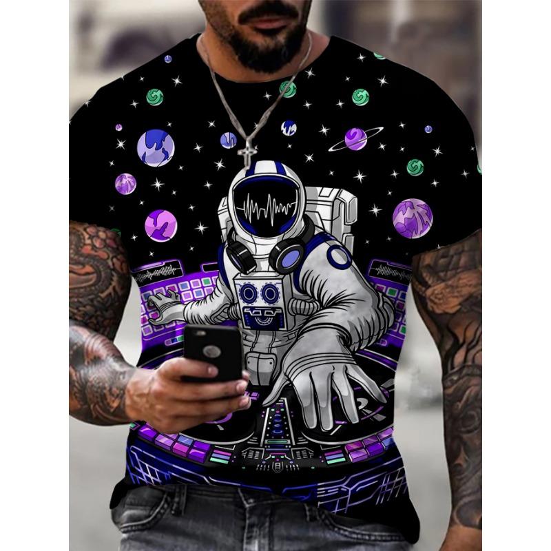 Pánské 3D digitální tričko se vzorem psa s evropským a americkým potiskem, s krátkým rukávem, letní, prodyšné, s kulatým výstřihem