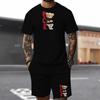 Men's Summer 2025 Loose Fit Letter Print T-shirt & Shorts Set