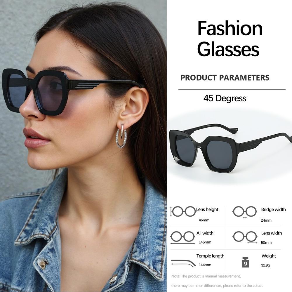 Vintage Moderne Zonnebril voor Dames Minimalistisch Pendelen Trendy Veelzijdig UV-Bescherming