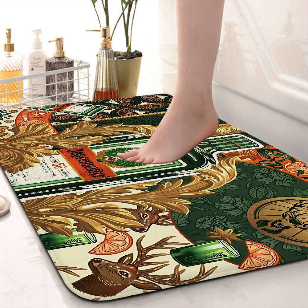 Jagermeisters logo Bathroom Mat INS Style Soft Bedroom Floor House Laundry Room Mat Anti-skid Welcome Doormat