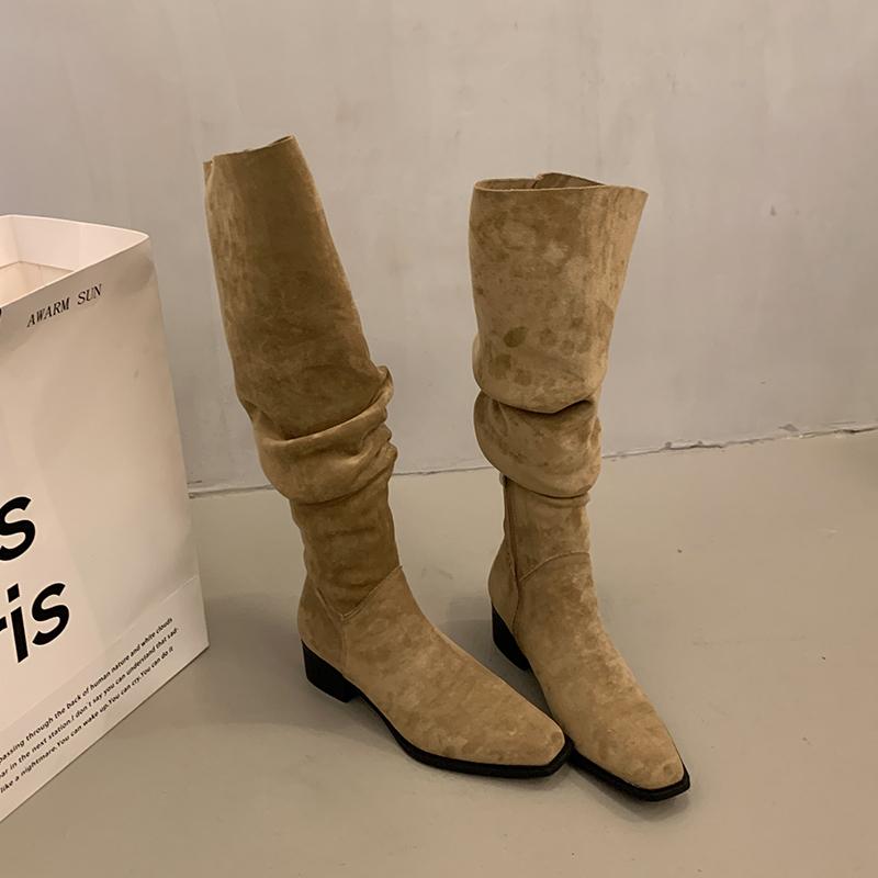 Autumn Winter Women Elastic Slimming Long Loots Fashion Female Low Heel Over The Knee High Booties