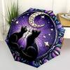 1 Stück Buntglas Katzen Mond Sterne Automatisches Öffnen Schließen Regenschirm, Tragbares Dreifach faltbares Design mit 8-Speichen Eisenrahmen, Outdoor für Fans, Reisende, Tägliche Nutzung, F