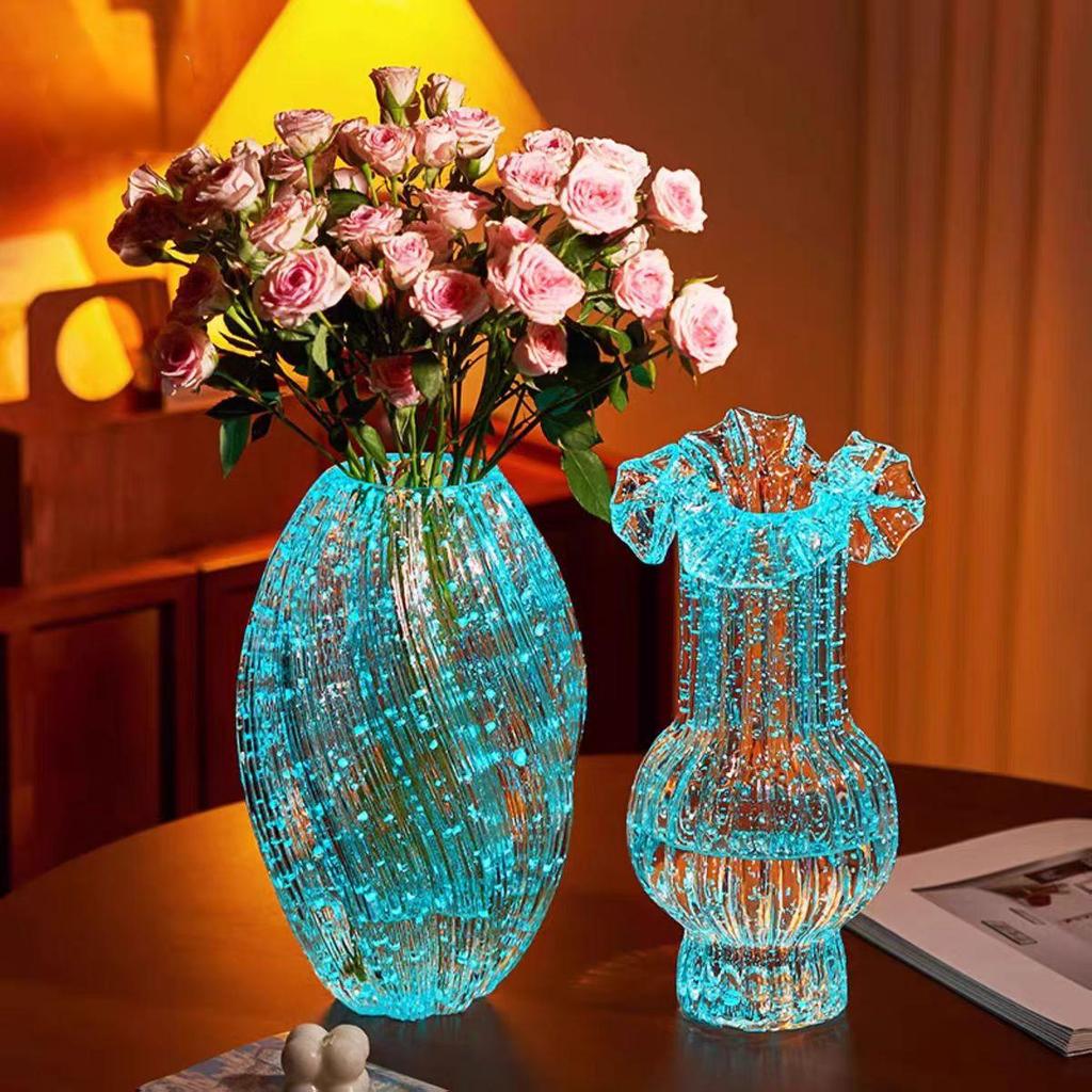 Nordic Style Creative Noctilucent Glass Vase For Living Room Decor