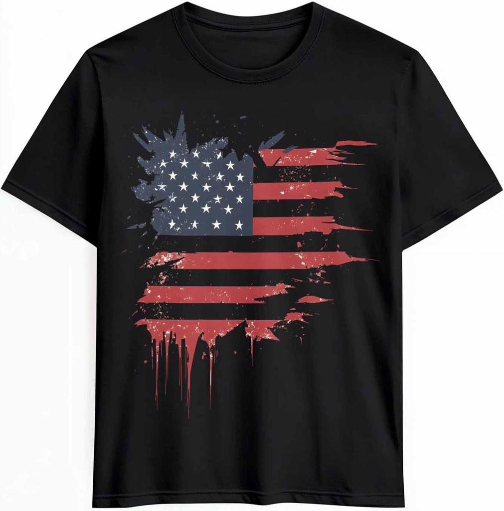 Distressed USA Flag Graphic T-shirt