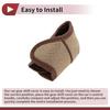 Partuto Universal Gear Shift Knob Cover for and RVs Hook and Loop Stick Shift Handle Protector PU Space Cotton Yellow Brown Cars, SUVs, Trucks, -