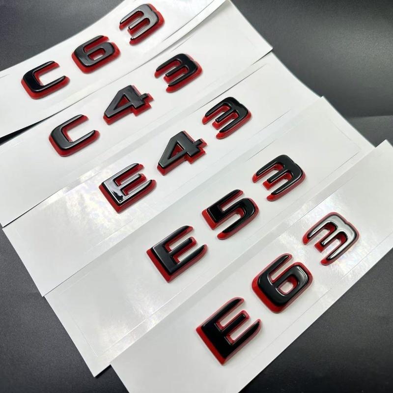 New Style Two Tone Letters Numbers Emblem E43 E53 E63 S65 C E S CLASS for 2024 Car Trunk Rear W212 W213 W214 Car Accessories