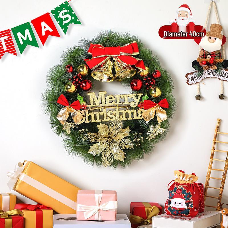 Décoration de Noël en rotin: Couronne, Guirlande, Ornements d'Arbre et Décorations de Porte