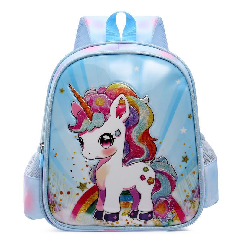 Cute Pink Unicorn Backpack For Girls Oxford Fabric Lightweight Design