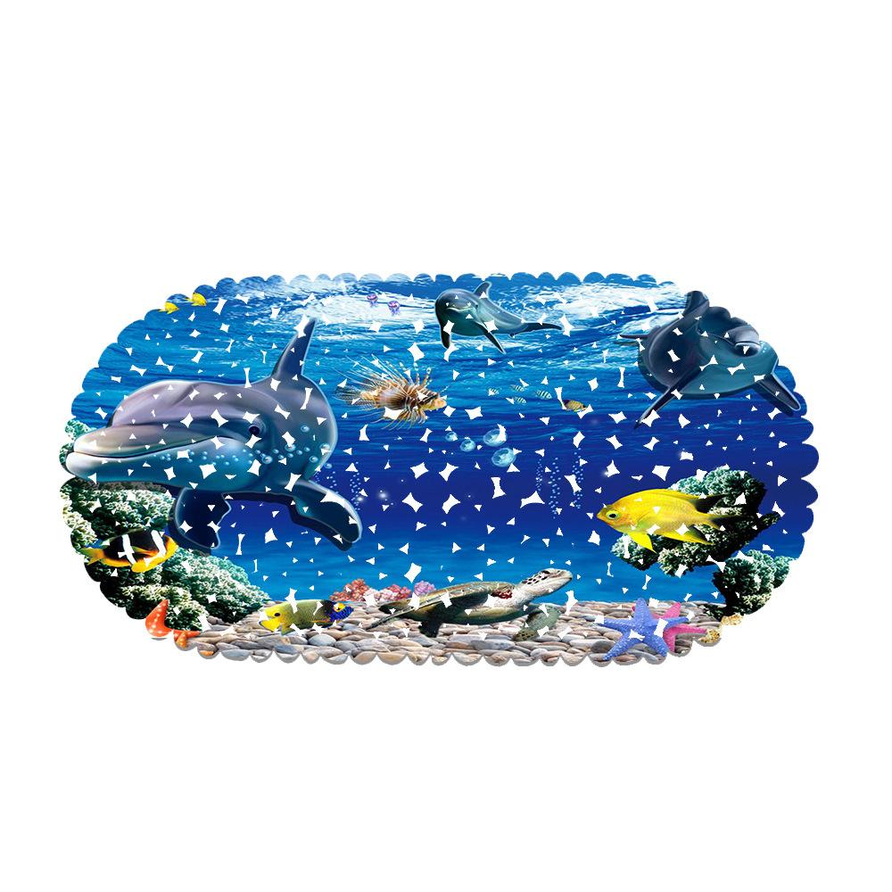 Underwater World Bathroom Mat Bath Room Floor Mat Pvc Non-Slip Mat Waterproof Suction Cup Floor Mat Foot Mat Can