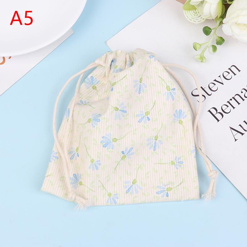 Cute Corduroy Small Lipstick Cosmetic Coin Purse Key Drawstring Storage Bag Women Jewelry Tote Rope Pouch String Bags Organizer