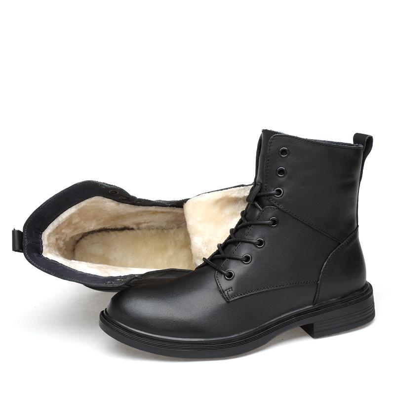 Men s High-Top Leather Martin Boots - Winter Business Casual, Large Size, Short Top-Layer Cowhide. 39