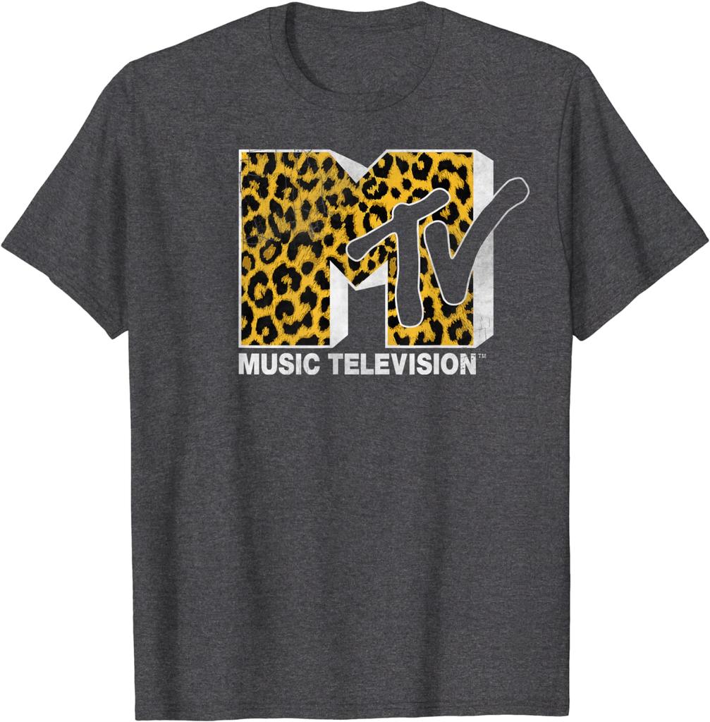MTV Logo Cheetah Print Graphic TShirt
