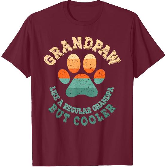 Grandpaw Dog Grandpa Grandfather Funny Grand Paw Retro Men T-Shirt