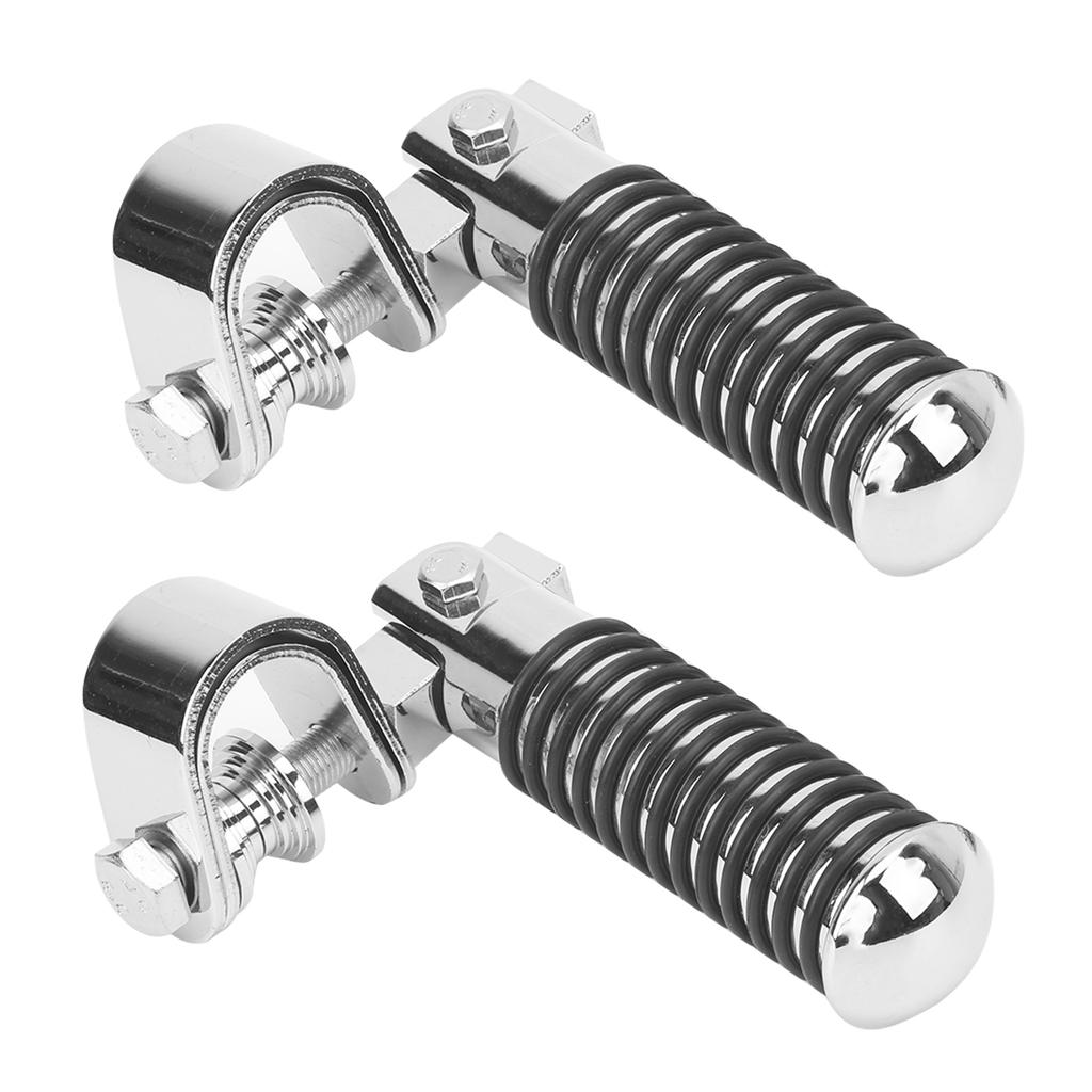 Pair of Motorcycle Foot Pegs Clamp Footrest Mount for 1in Engine Crash Bar Guard