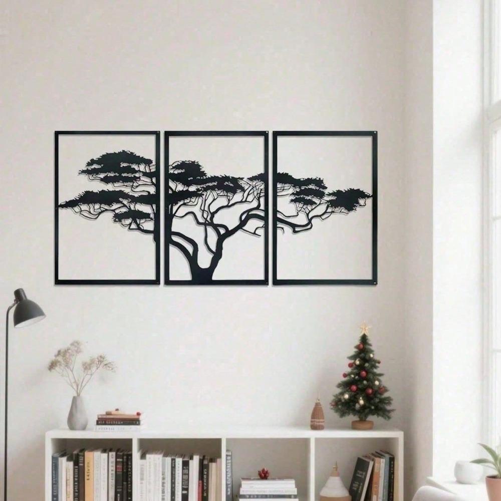 Metal Wall Art 3 Piece Tree of Life Bohemian Decor Home Gift