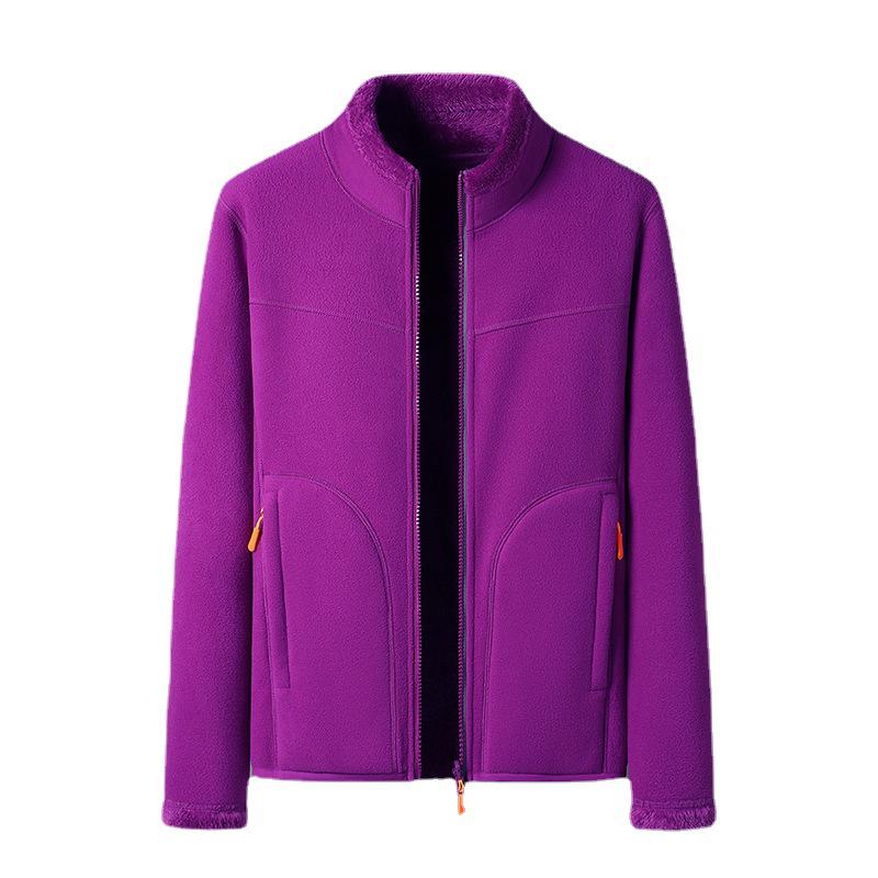 Unisex Outdoor Fleece Jacket: Warm, Windproof, Double-Sided Polar Fleece for Autumn/Winter.