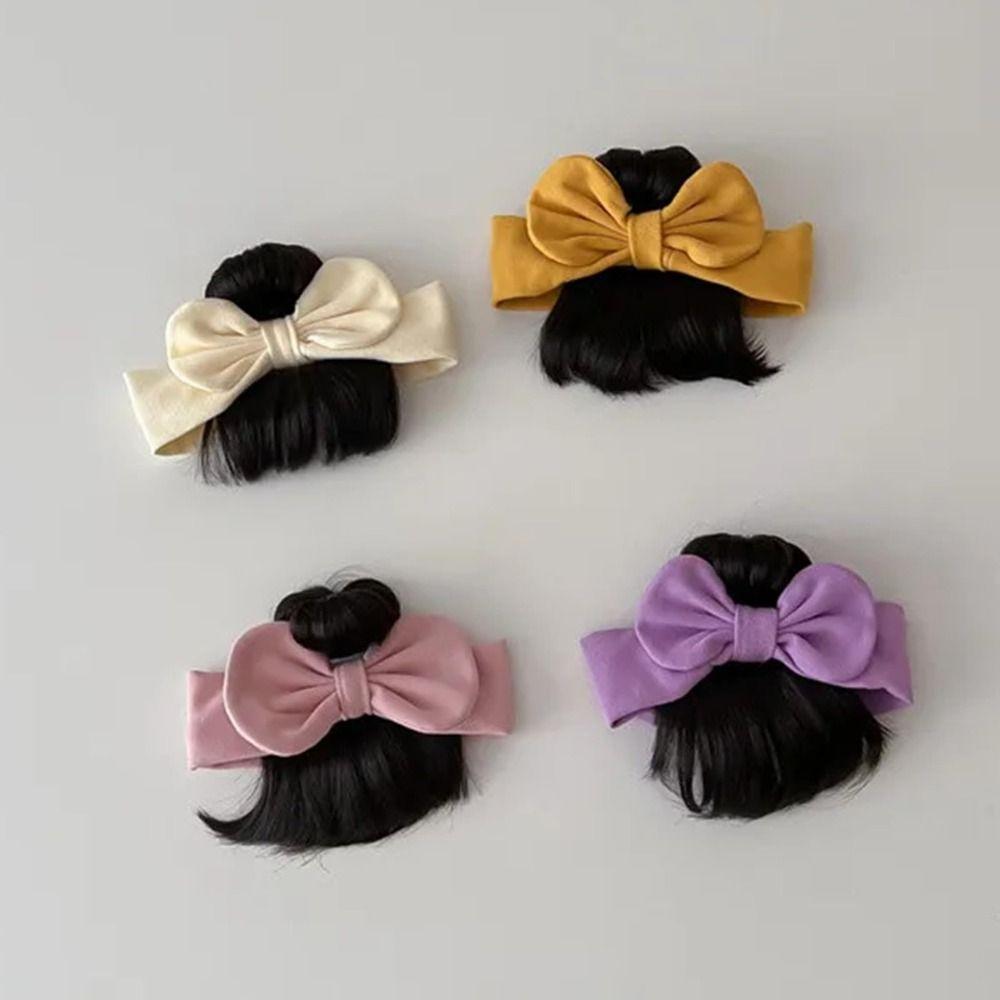 Soft Baby Bangs Wig Headband Bow Knot Hairpiece Fashionable Headwear  Newborns Accessories