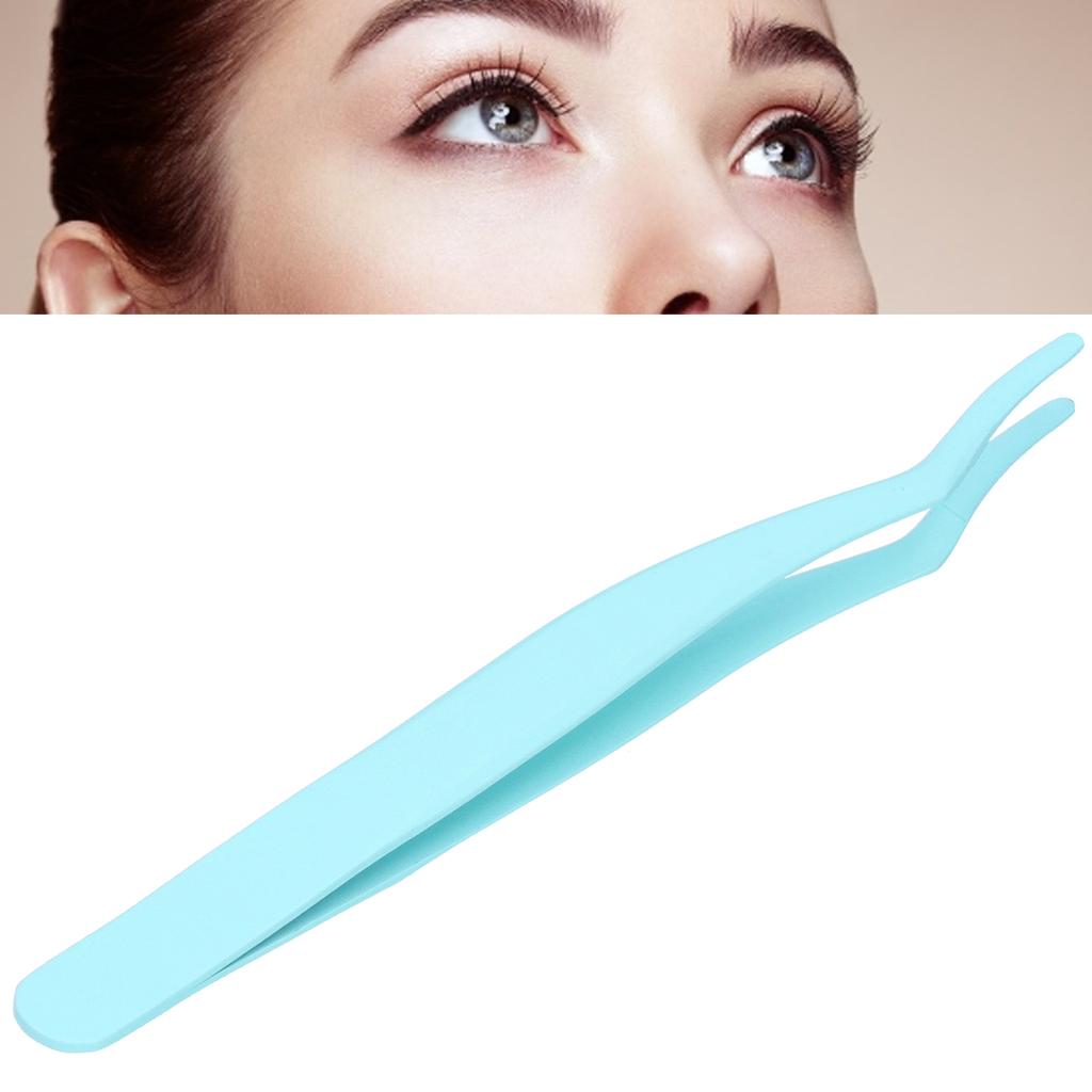 Eyelashes Tweezer False Lash Application Curved Stainless Steel Eyelash Extension Auxiliary Clip