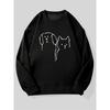 Men's Casual Crew Neck Sweatshirt with Cat and Dog Pattern