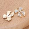 10Pcs Gold Plated Crystal Christmas Bow Charm Pendant For Jewelry Making Earrings Bracelet Necklace Accessories Diy Findings