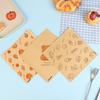 50Pcs Cute Cartoon Square Wax Paper Sandwiches Burgers Fries Fried Wrappers Bags Waxed Paper Baking Paper Food Packing Pouches