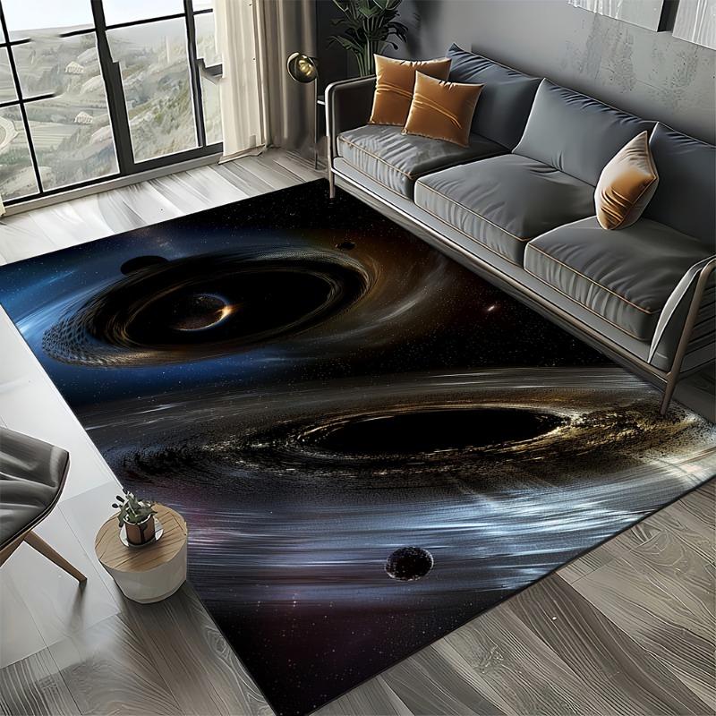 Cosmic Nebula Star Black Hole Galaxy Carpet Rugs Living Room Decor Carpets Home Bedroom Non-slip Area Floor Mat Entrance Doormat