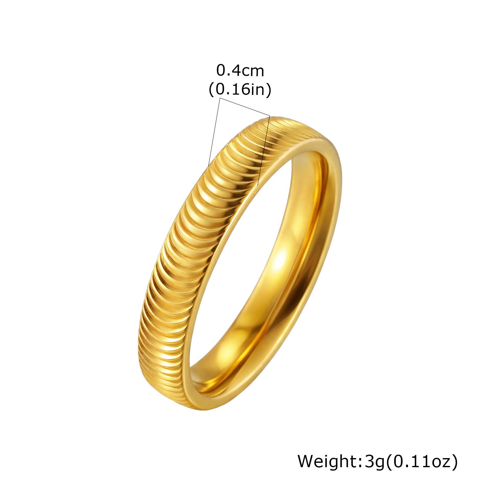

Rustproof 4mm Stainless Steel Textured Striped Ring, Women s Wedding Band Fashion Shiny Stackable Finger RIng Accessories US Ring Size 05