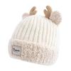 New Women Cute Plush Fur Warm Winter Hat Young Trendy Knitted Hat With Deer Horn Ear Girls Lovely Elegant Fur Winter Cap