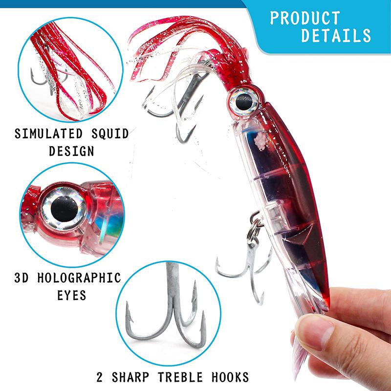 Sea Fishing Long Shot Big Octopus Squid Bait Luya Bait Fake Bait With Beard Plastic Squid Bait