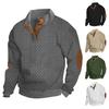 Herren-Sweatshirt mit elastischen Bündchen, Stehkragen, langen Ärmeln, Patchwork, Jacquard, lockere Kontrastfarben, Knöpfe, lässig, für den Alltag, Schule, mittellanges Oberteil