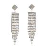 S925 Silver Needle Korean Fashion Diamond Tassel Earrings for Women