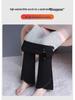 Women's Black Silk Cotton High-Waist Winter Pants - Slimming, Warm, Thickened, Korean-Style, Versatile, Stylish, Slightly Flared.