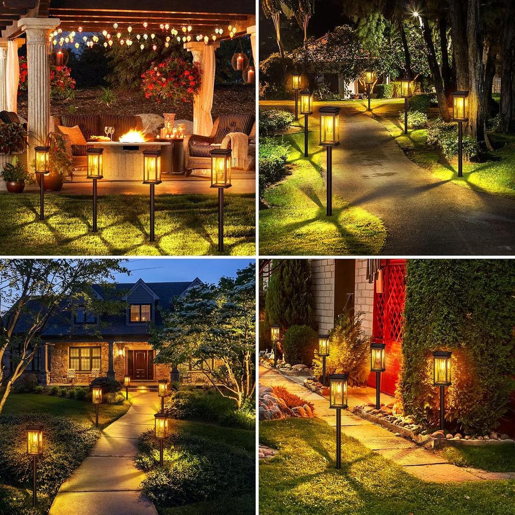 KOOPER Solar Pathway Lights Outdoor 8 Pack, 2X Bigger Solar Outdoor Lights, Bright Solar Garden Lights Waterproof, Auto On/Off Outdoor Solar Lights