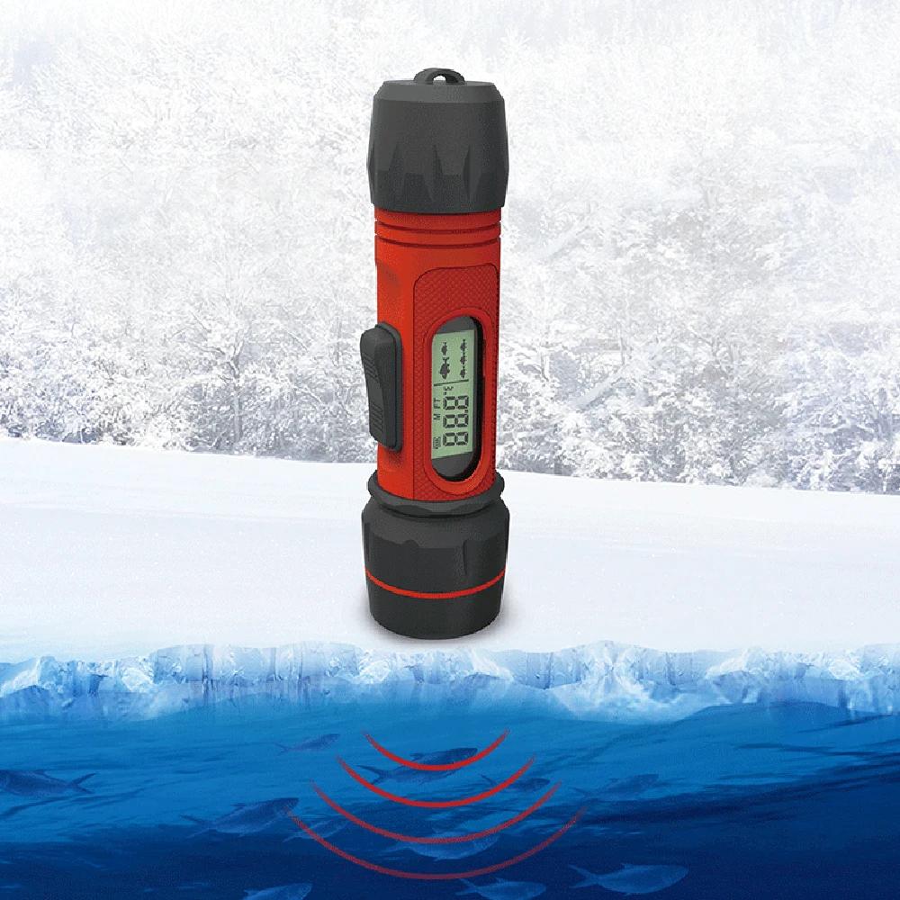 Sonar Ice Fishing Fish Finder with LED Underwater Light Wireless Waterproof Handheld Fish Finder with 0.8-90m Detection Depth