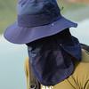 Removable Neck Flap Summer Fisherman Cap Quick Drying Bucket Hat Removable Visor Hat  Camping