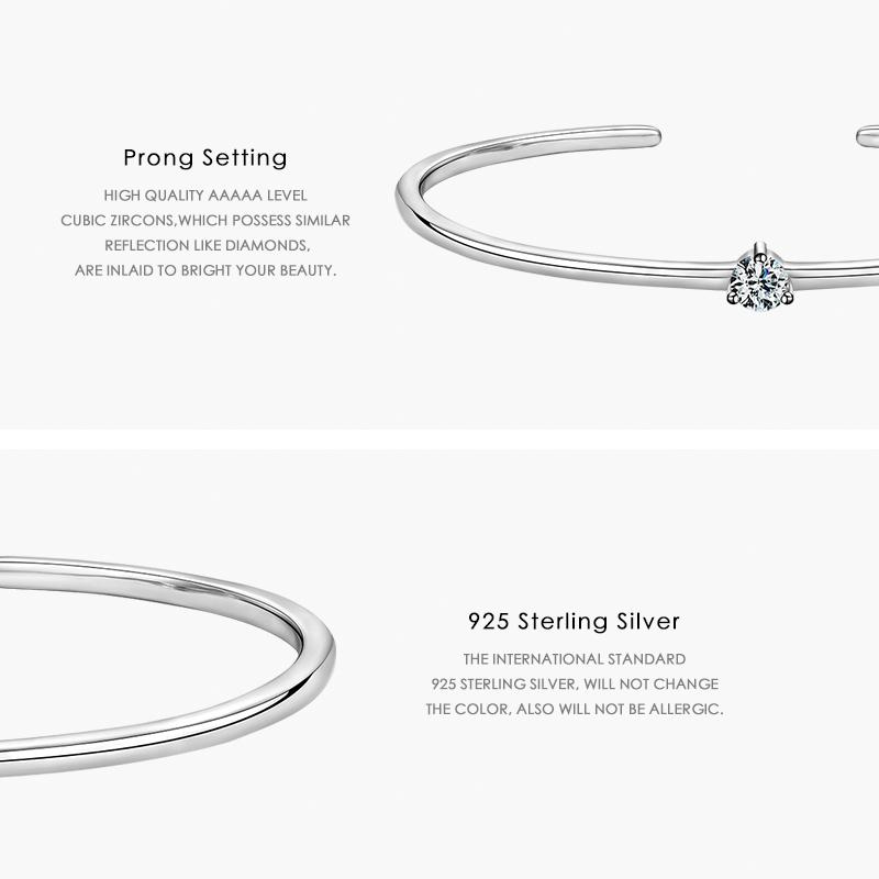 MODIAN Brățară rotundă din argint Sterling 925, cu zece inimi, CZ, deschisă, pentru femei, bijuterii fine, breloc reglabil, brățară, cadouri