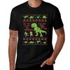 Funny Ugly Christmas Sweater | T Rex Dinosaur Pun T-Shirt Casual Breathable Short Sleeve Top