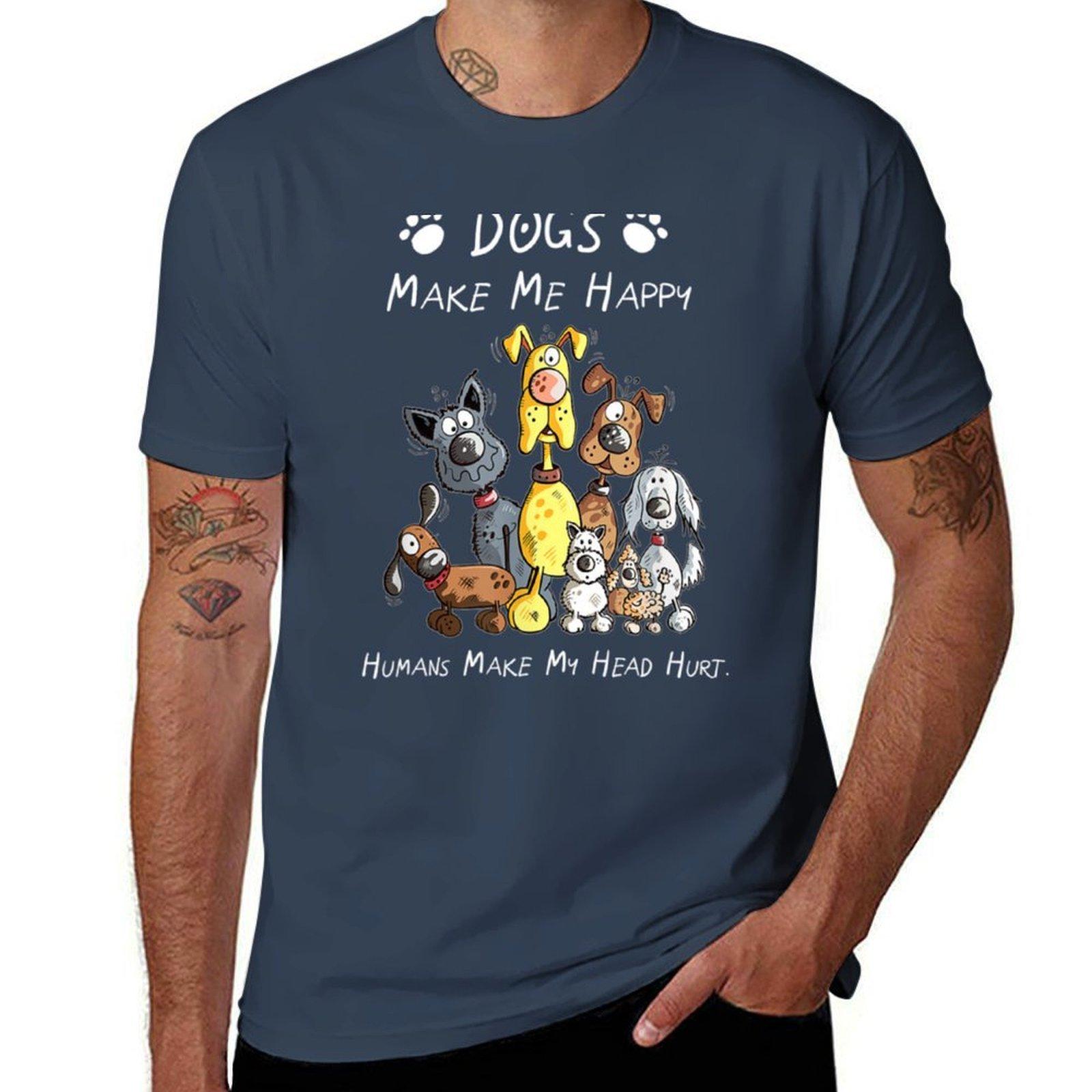 Dogs Make Me Happy Huunisexs Make My Head Hurt Tshirt Plus Size Lightweight Top S