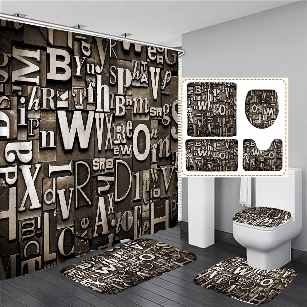 

3D Vintage Steampunk Clocks And Gears Bathroom Shower Curtain Set Gothic Industrial Bath Mats Rugs Carpet For Toilet Accessories W60H190(CM)-1 Pcs