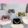 Sac Carré Élégant à Main Perlé Pour Femmes Style Pu Avec Motif Pierre Brillante Noir Argent Or Et Rose Pour l'Automne 2024