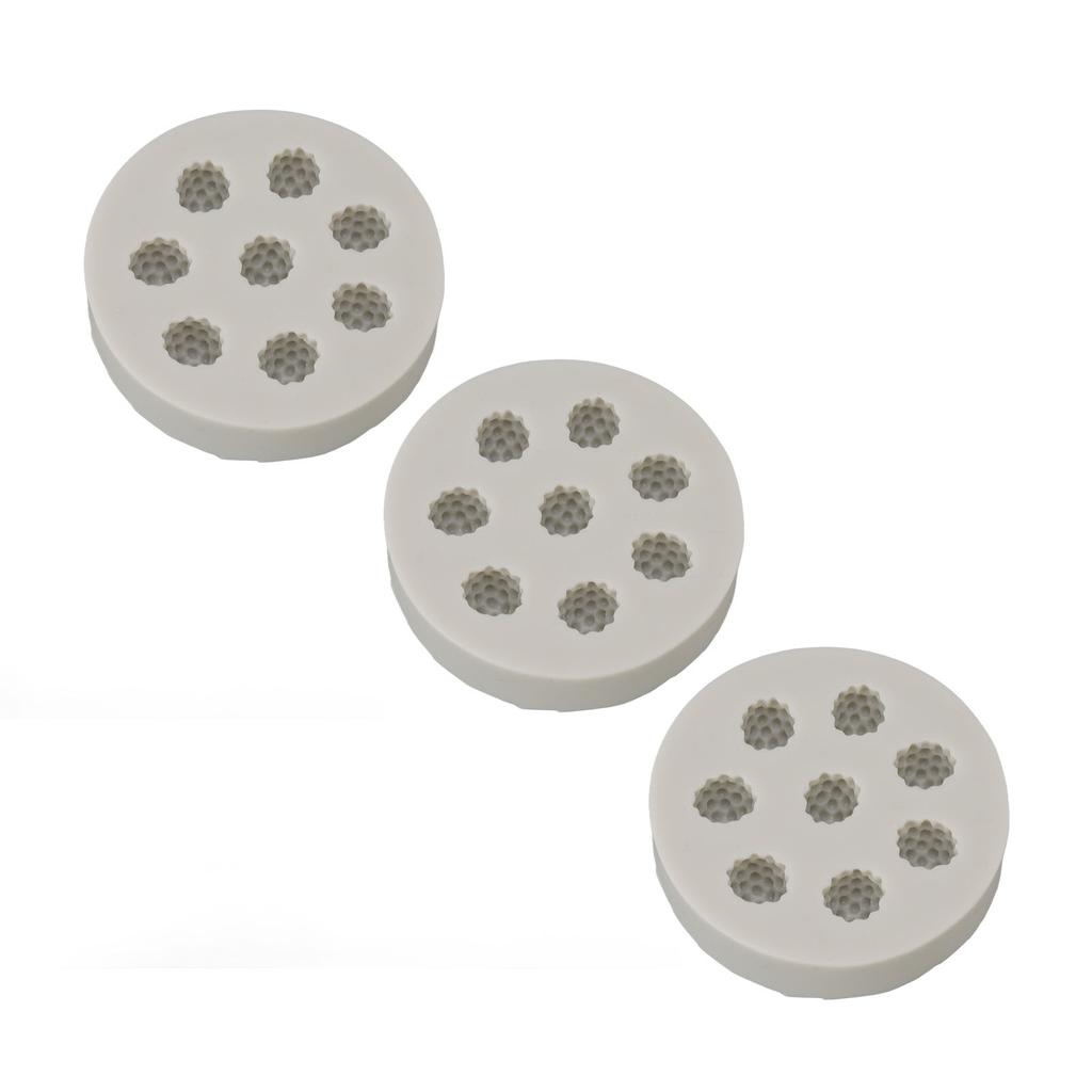 3Pcs Silicone Mold Raspberry Shape Easy Demoulding Flexible Soft Grey Baking Mold for DIY Cake Fondant Chocolate
