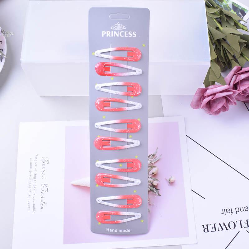 10pcs/set Glitter Hairpins Snap Hair Clip for Children Kids Claw Hair Clip Pins For Girls Hair Accessories Cute Metal Barrettes