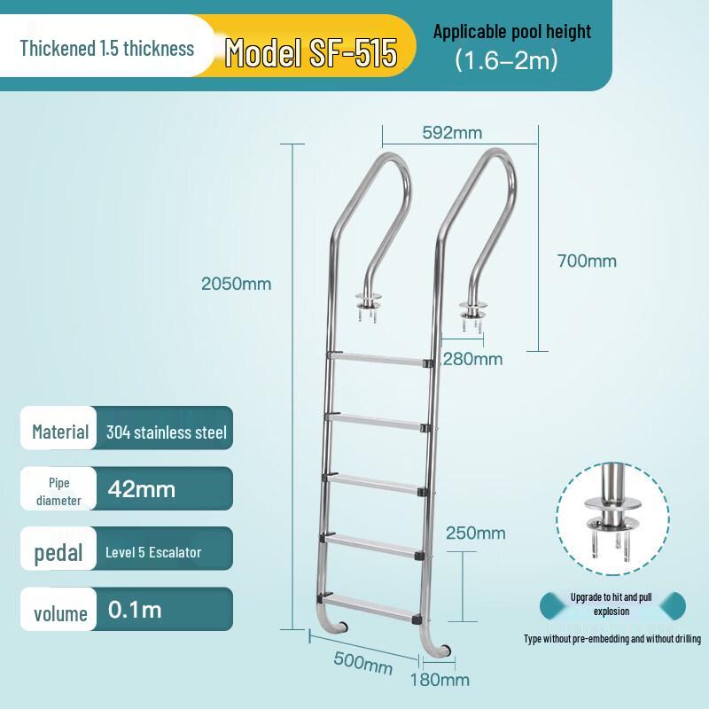 Stainless Steel Swimming Pool Ladder SF-515