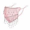 Strass Damen Schleier Maske Atmungsaktives Netz Quastenmaske Elegante Cosplay Maske Kostümzubehör