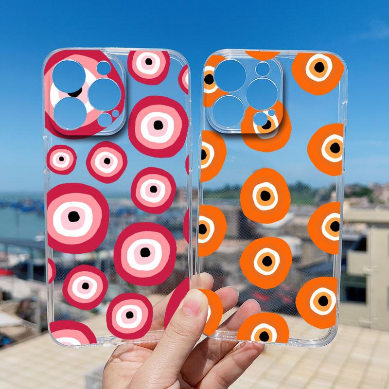 Gorgeous Eyes Blue Evil Eye Print Phone Case For IPhone 14 Plus Pro Max 12 13 11 Pro Max Mini X XR XS Transparent Back Covers