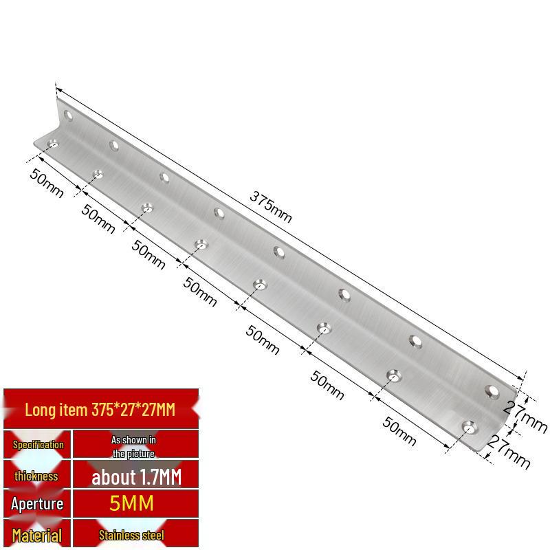 Thick Stainless Steel 90° Angle Bracket for Furniture Fastening