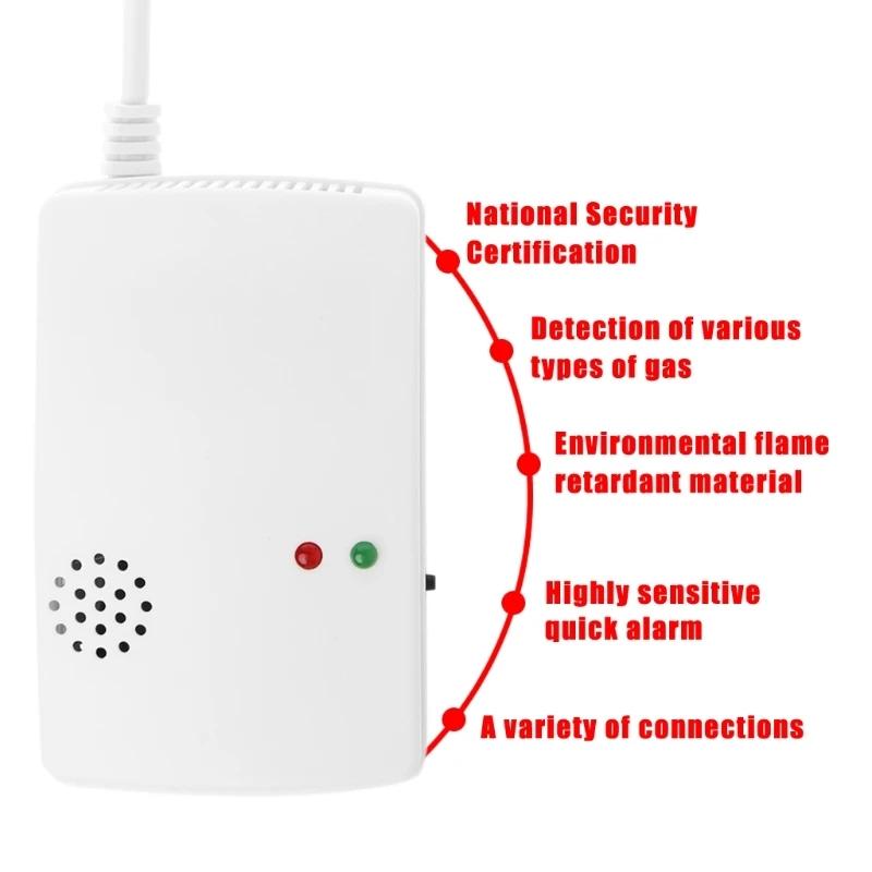 Combustible Gas Alarm Sensor Gas Leakage Detector EU Plug Standalone Natural/Liquefied Gas Leak Detector For Home Security
