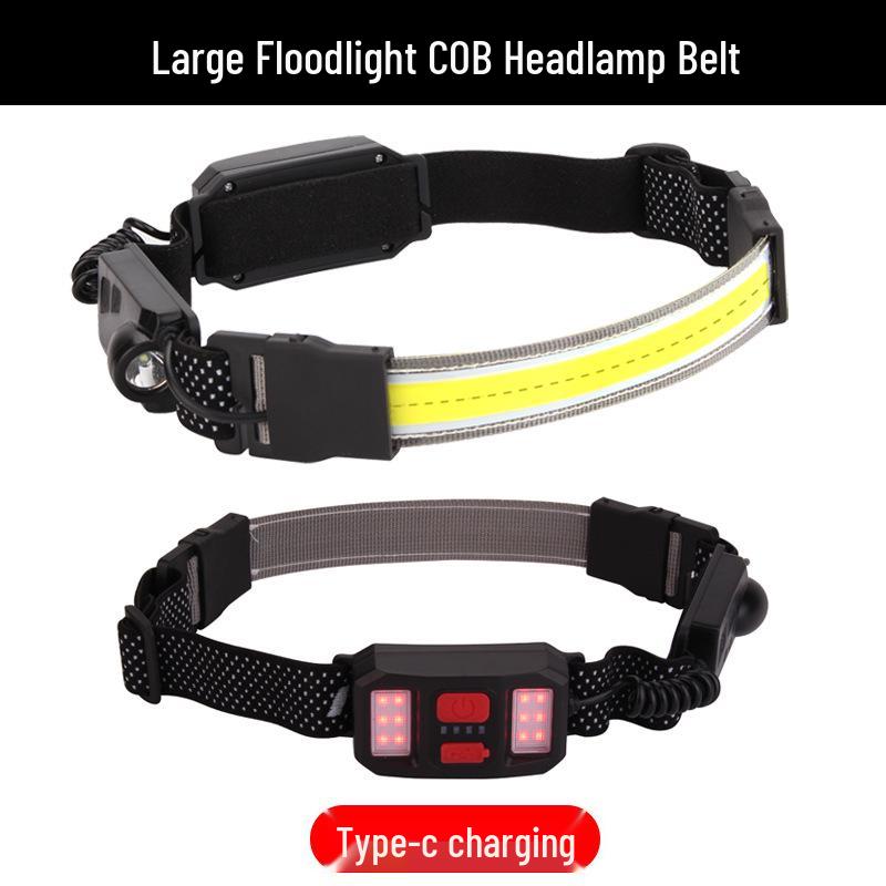 Rechargeable Motion Sensor COB Headlamp - Dual Light for Night Running, Camping, and Outdoor Use