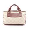 Used Boogie Bag Paris Macadam Handbag Canvas Leather Beige Brown Used Women